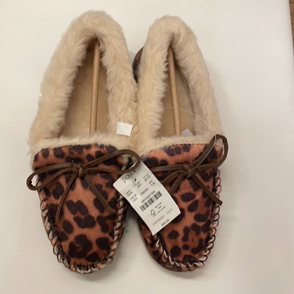 J. CREW CALF HAIR MOTIF LEOPARD MOCCASIN.  NEW - Picture 4 of 10